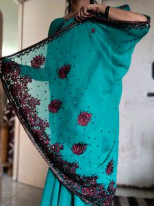 Elegant Teal Saree