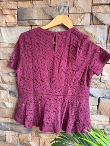 Elegant Lace Peplum Top