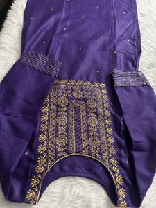 Elegant Purple Embroidered Suit Set