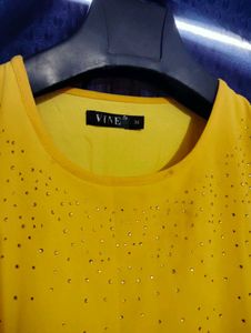 Sparkly Yellow Asymmetrical Top