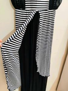 Striped Maxi Dress with Shrug