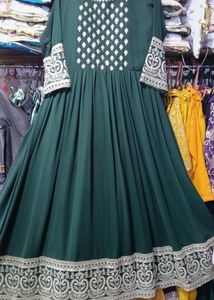 Green Anarkali Gown