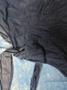 Sleeveless Denim Shirt with Tie Front