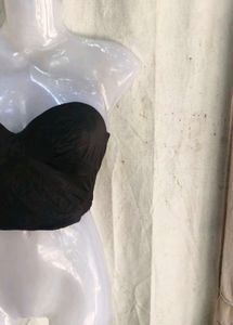 Black Strapless Corset Top