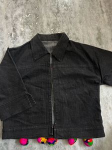 Embroidered Jacket with Tassels