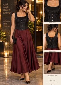 Black Brocade Corset Top