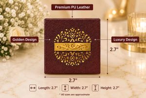 Brown ring box with led light