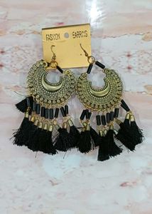 Boho Tassel Earrings &amp; Double Ring Set