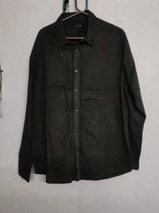 Men's Dark Green Button-Down Shirt