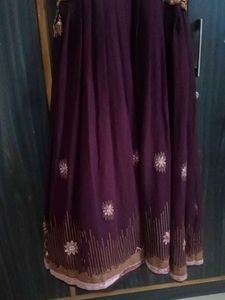 Maroon Ethnic Gown with Gold Embellishments