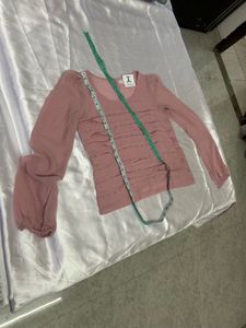 IMPORTED Chic Peach Tiered Long Sleeve Top