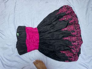 Black &amp; Pink Halter Neck Dress