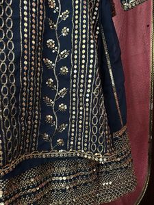 Embroidered Navy Blue Lehenga Choli
