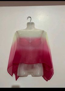 y2k Chiffon  Ombre sheer desi cape