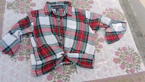 Plaid Twist Front Shirt