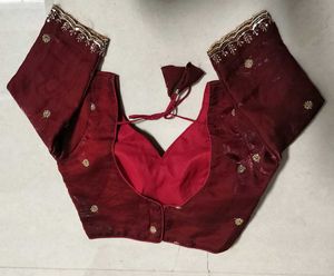 Maroon Embroidered Blouse