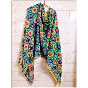 Grey Embroidered Dupatta