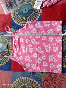 Pink Floral Spaghetti Strap Top