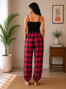 Red &amp; Black Plaid Pants