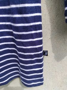 Navy and White Striped 3/4 Sleeve Top