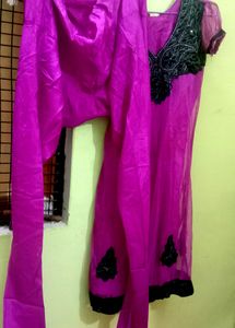 Chudidar ,(Shaten) Kurta Net With Shaten Aster