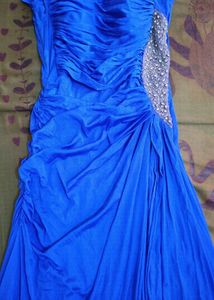 Stunning Royal Blue Ruched Evening Gown