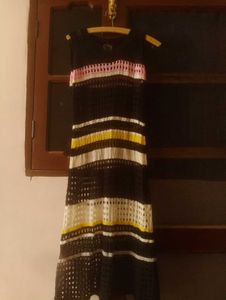 Striped Crochet Maxi Dress