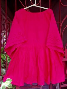 New Fusion Pink Embroidered Top
