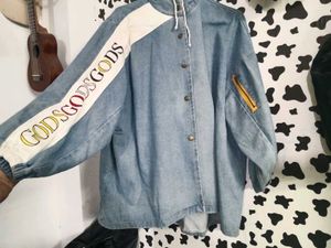 unisex Hooded Denim Jacket