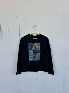 Black Graphic Print Long Sleeve Tee