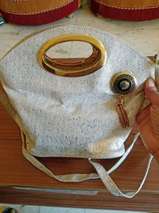 Elegant Silver &amp; Gold Handbag