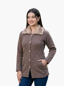 Cozy Faux Fur Collar Knit Cardigan