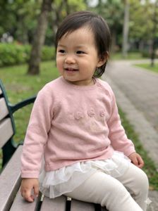 Balabala Baby Girl Soft Knit Crown Top with Net Ru