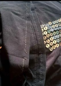 girls Black Sequined top n skirt