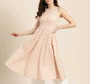 Sassafras Peach Printed Kurta