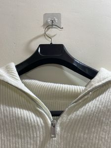 Cozy White Half-Zip Sweater
