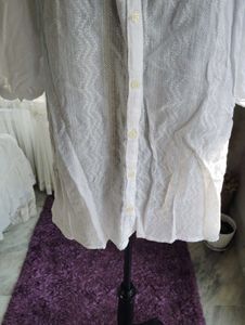 White Cotton Button-Down Tunic