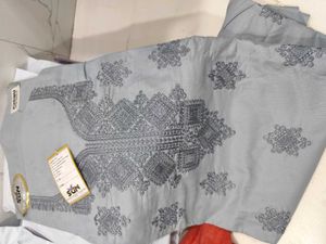 Elegant Grey Embroidered Kurta