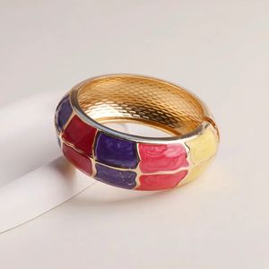 Colorful Enamel Wide Bangle