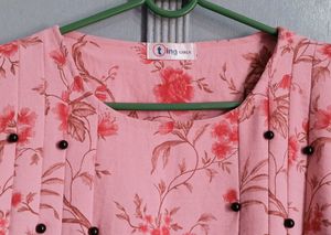 Pink Floral Print Top