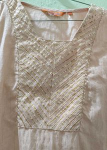 Rangriti Striped Thread Work Kurta with Palazzos &amp;