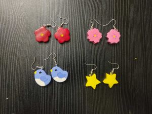 Cute Handmade Earrings (3 Pairs)