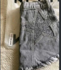 Studded Grey Denim Shorts