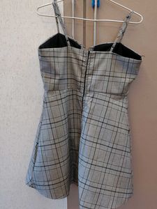 Plaid Lace-Up Mini Dress