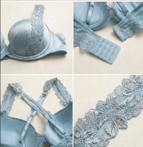 Light Blue Lace Trim Bra