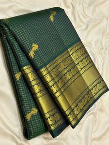 Elegant Green & Gold Silk Saree