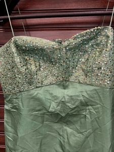 Stunning Green Sequin Strapless Dress