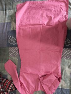 Pink Kurta with Grey Lace Detail
