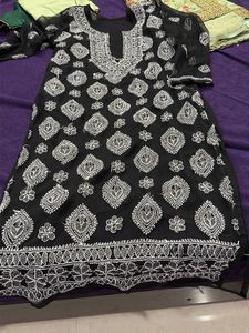 Elegant Black Chikankari Kurta