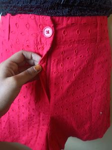Red High Waist Short